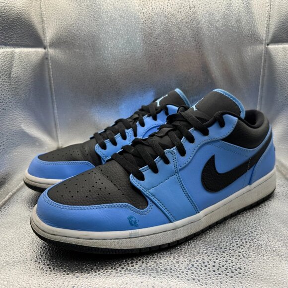 Size 11.5 Nike Air Jordan 1 Mens Blue‎ Black Lace-Up Athletic Sneaker 553558-403 main image 7